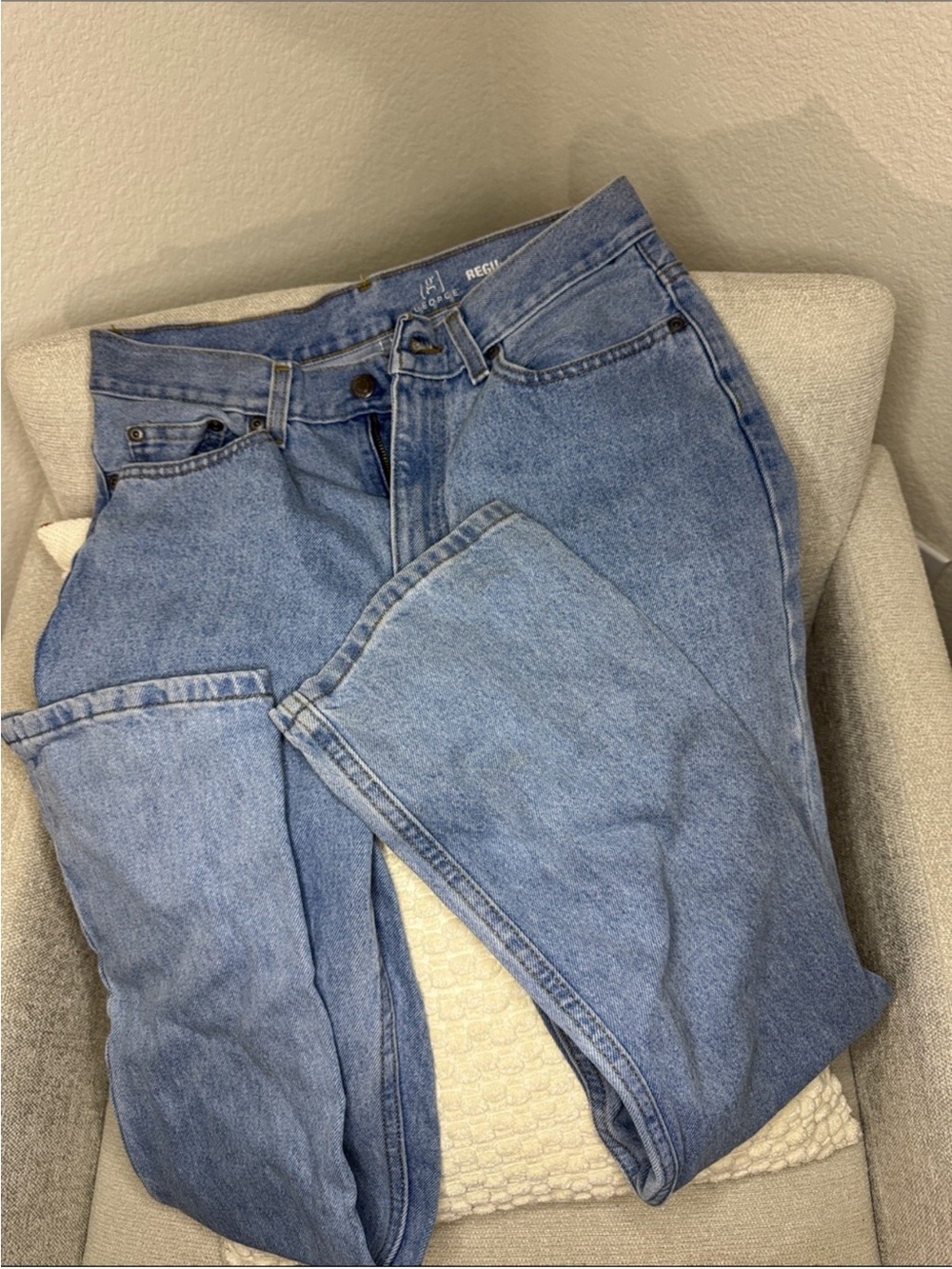 George Women's Straight Leg Jeans - Light Wash Blue